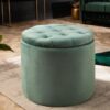 Designový sametový taburet menthol – Berger III